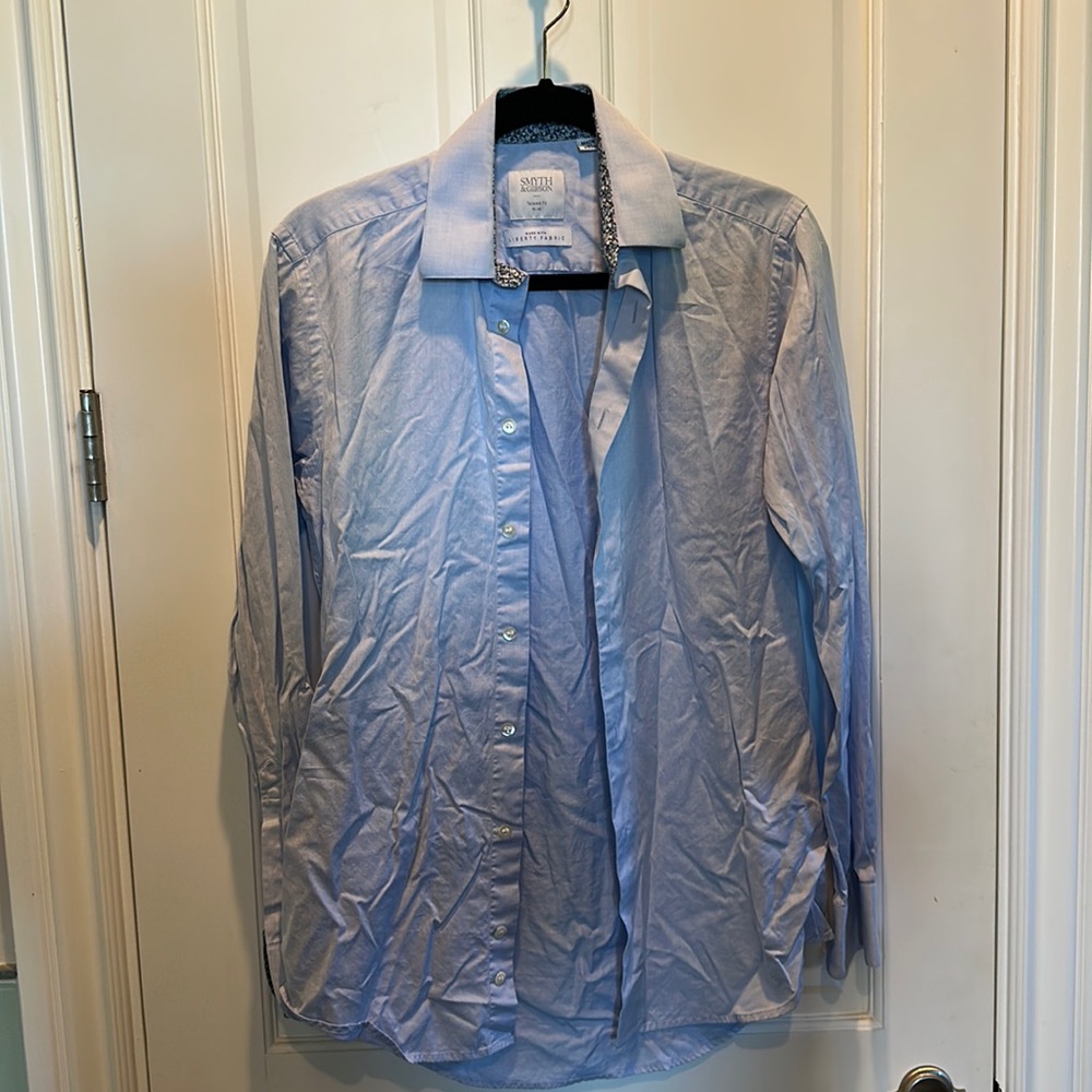Symth and Gibson Tailored Fit Dress Shirt 15/38 Liberty London Fabric Contrast